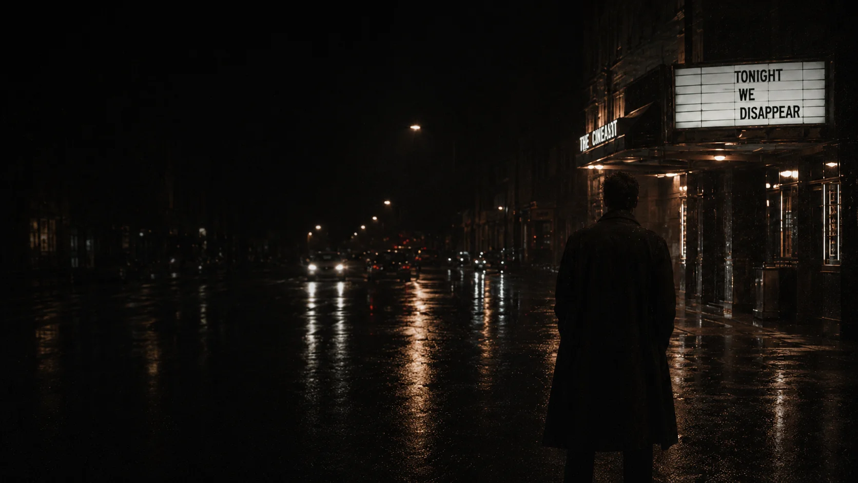 Rainy city at night